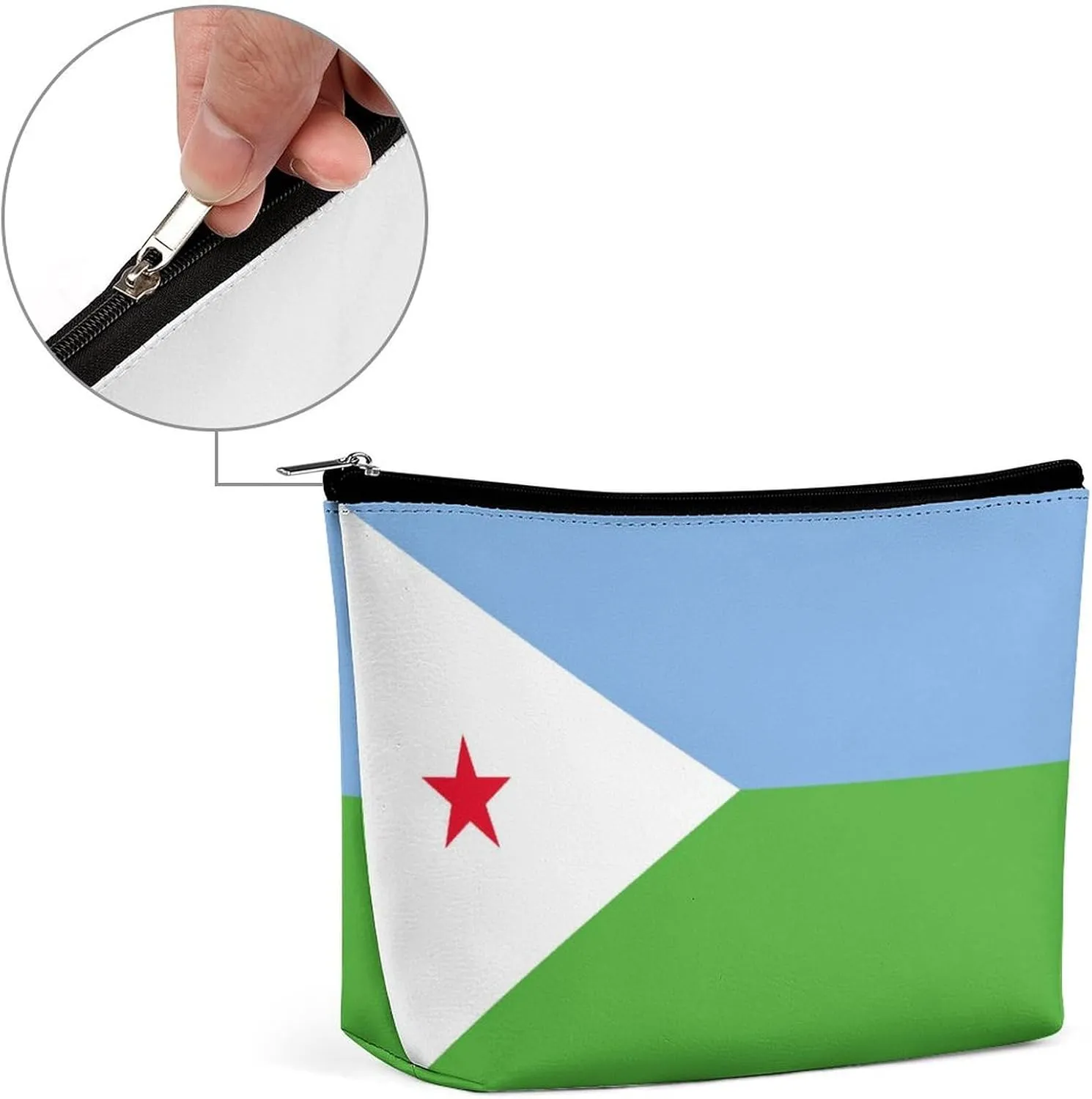 Djiboutian Flag Makeup Bag for Purse Travel Cosmetic Organizer for Women Girls