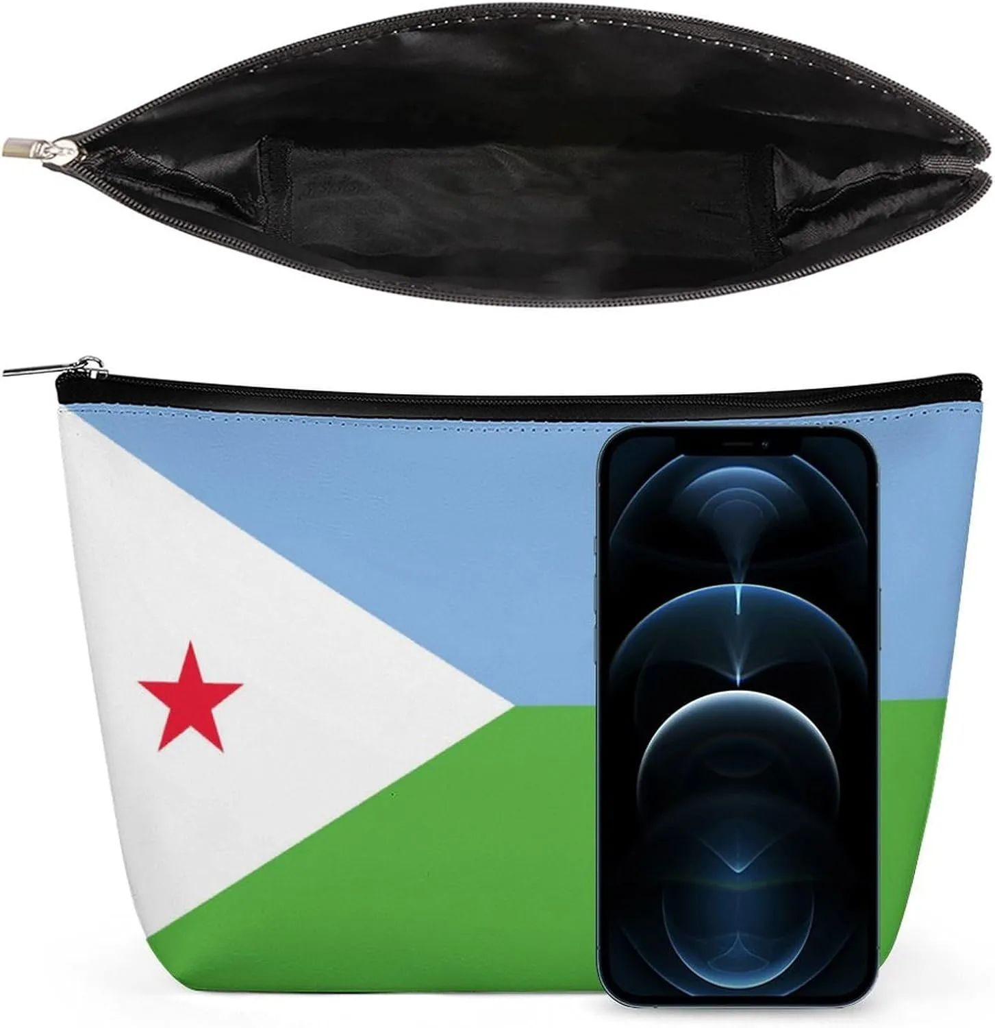 Djiboutian Flag Makeup Bag for Purse Travel Cosmetic Organizer for Women Girls