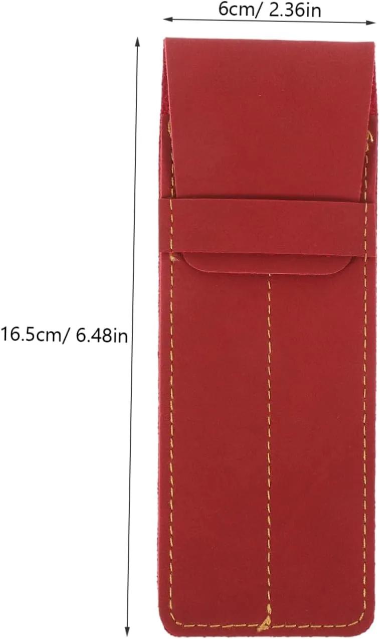DOITOOL 3sets 2pcs Leather Pen Sleeve Vintage Pu Leather Pen Holder Pouch Protective Bag for Hospital Use 2pcs*3