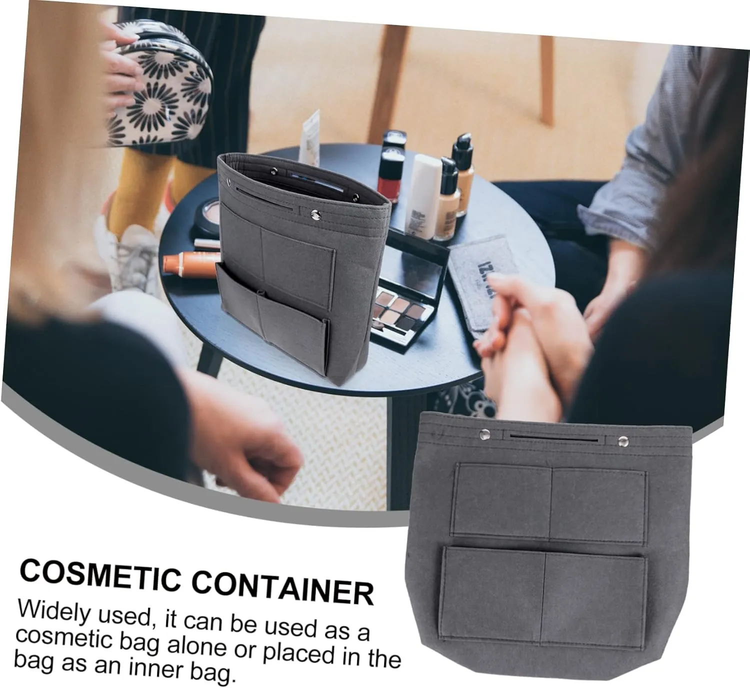 DOITOOL Capacity Outdoor Women Simple Versatile Multipurpose for Liner Large Portable Insert Purse Handbag, Grey, 32X31.5X7CM