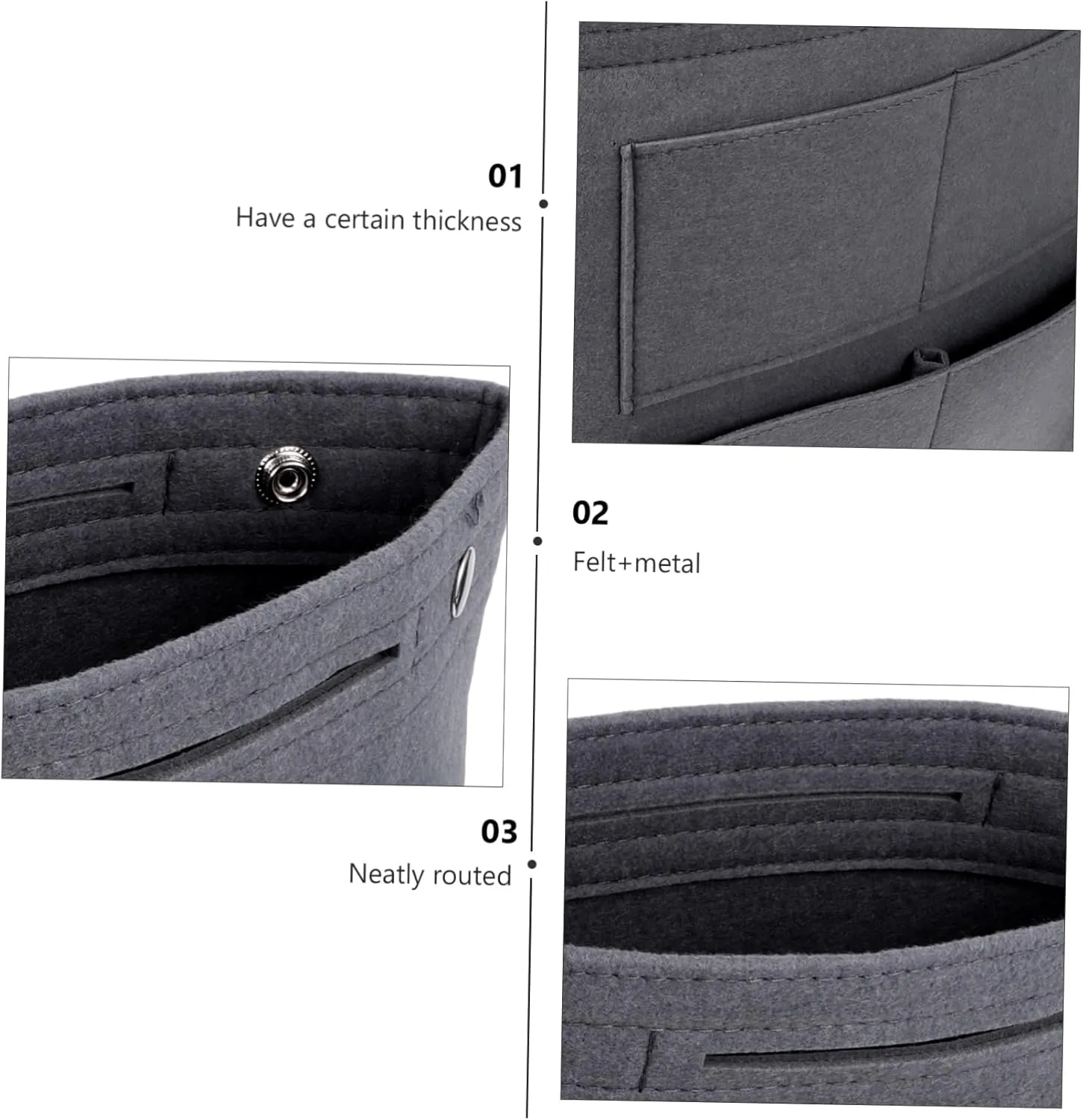 DOITOOL Capacity Outdoor Women Simple Versatile Multipurpose for Liner Large Portable Insert Purse Handbag, Grey, 32X31.5X7CM