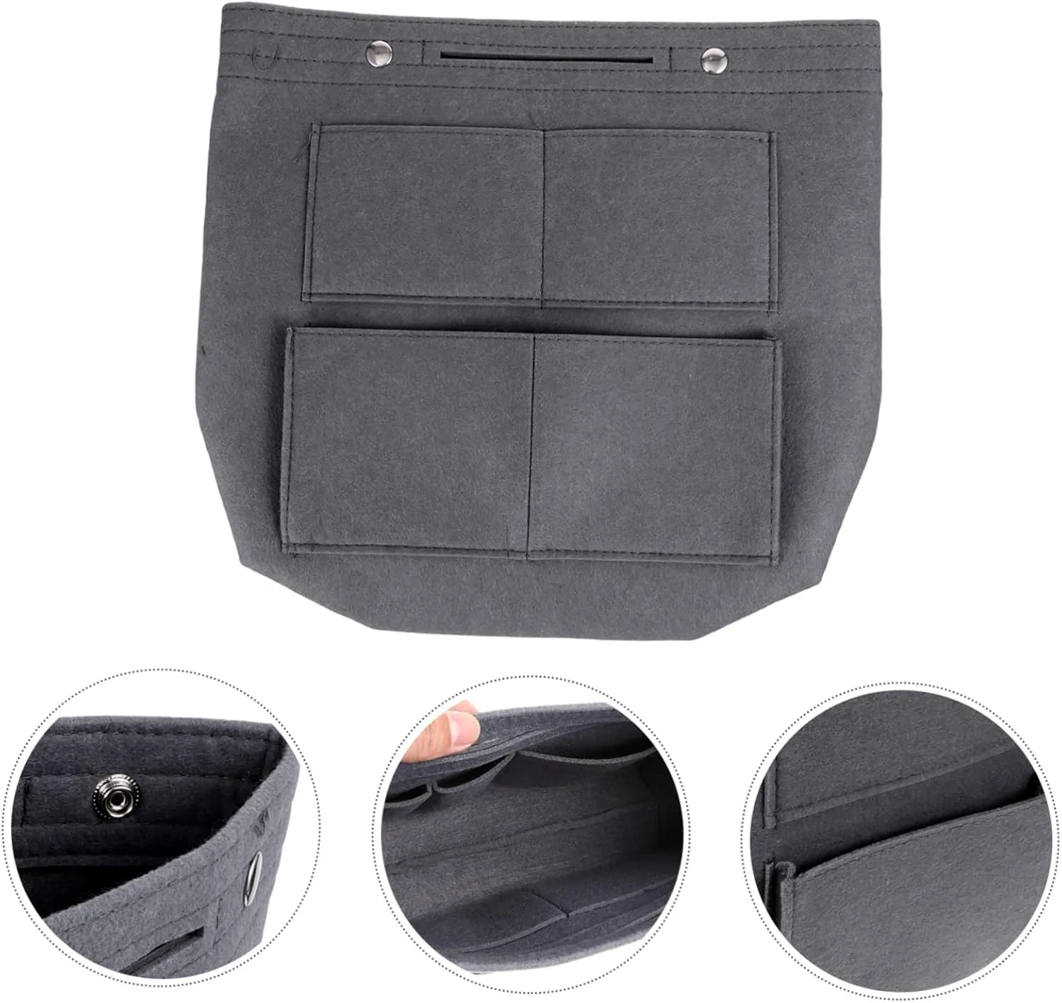 DOITOOL Capacity Outdoor Women Simple Versatile Multipurpose for Liner Large Portable Insert Purse Handbag, Grey, 32X31.5X7CM