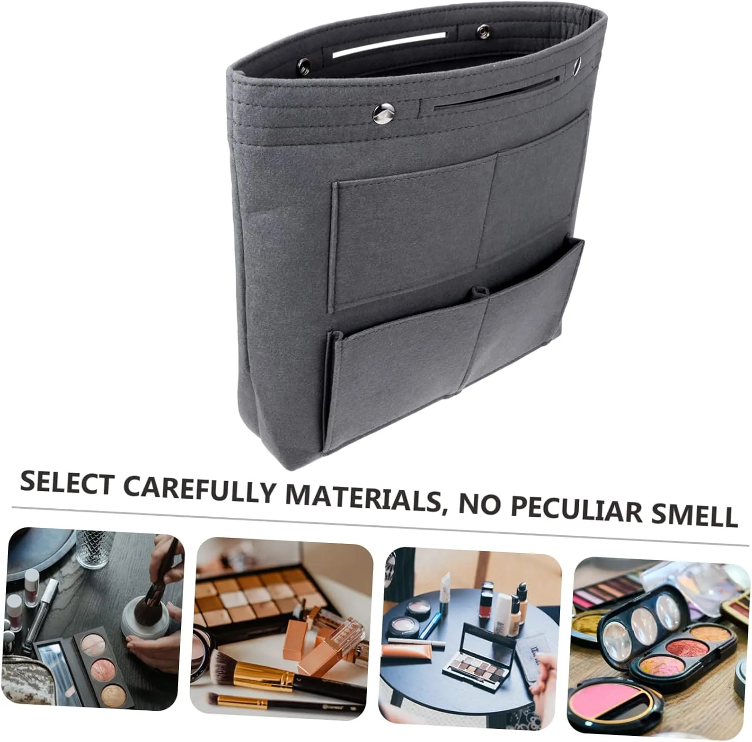 DOITOOL Capacity Outdoor Women Simple Versatile Multipurpose for Liner Large Portable Insert Purse Handbag, Grey, 32X31.5X7CM