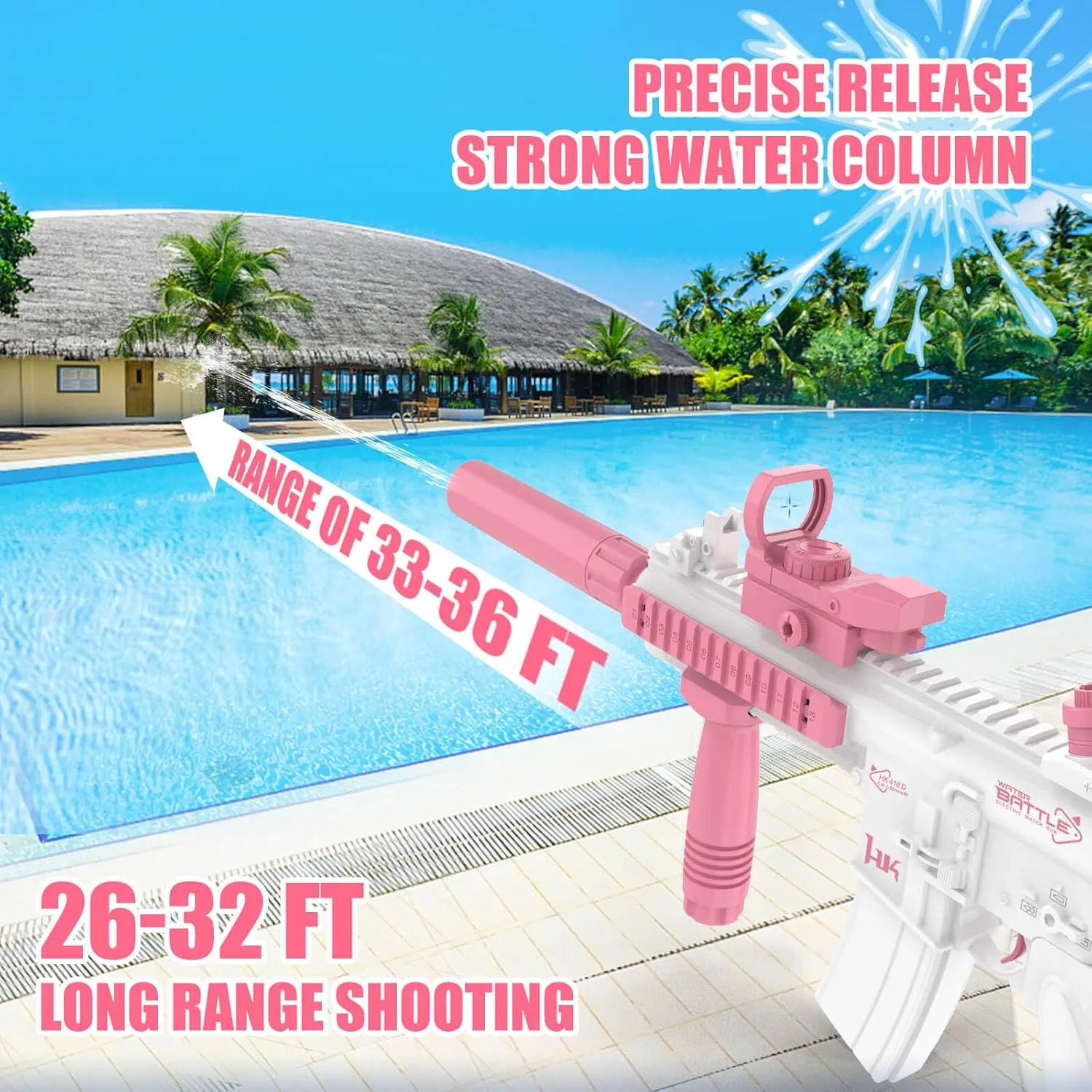 Dolanus Electric Water Gun for Kids Adults - Automatic Squirt Gun with up to 32 Ft Long Range, Summer Outdoor Beach Swimming Pool Party Toys, Gift for Kids Age 8 9 10 11 12 Years Old Boys