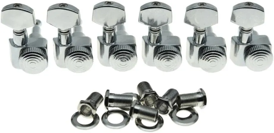 Dopro 2 Pin Locking Guitar Tuners Tuning Keys Pegs Machine Heads for American FD Strat/Tele Chrome