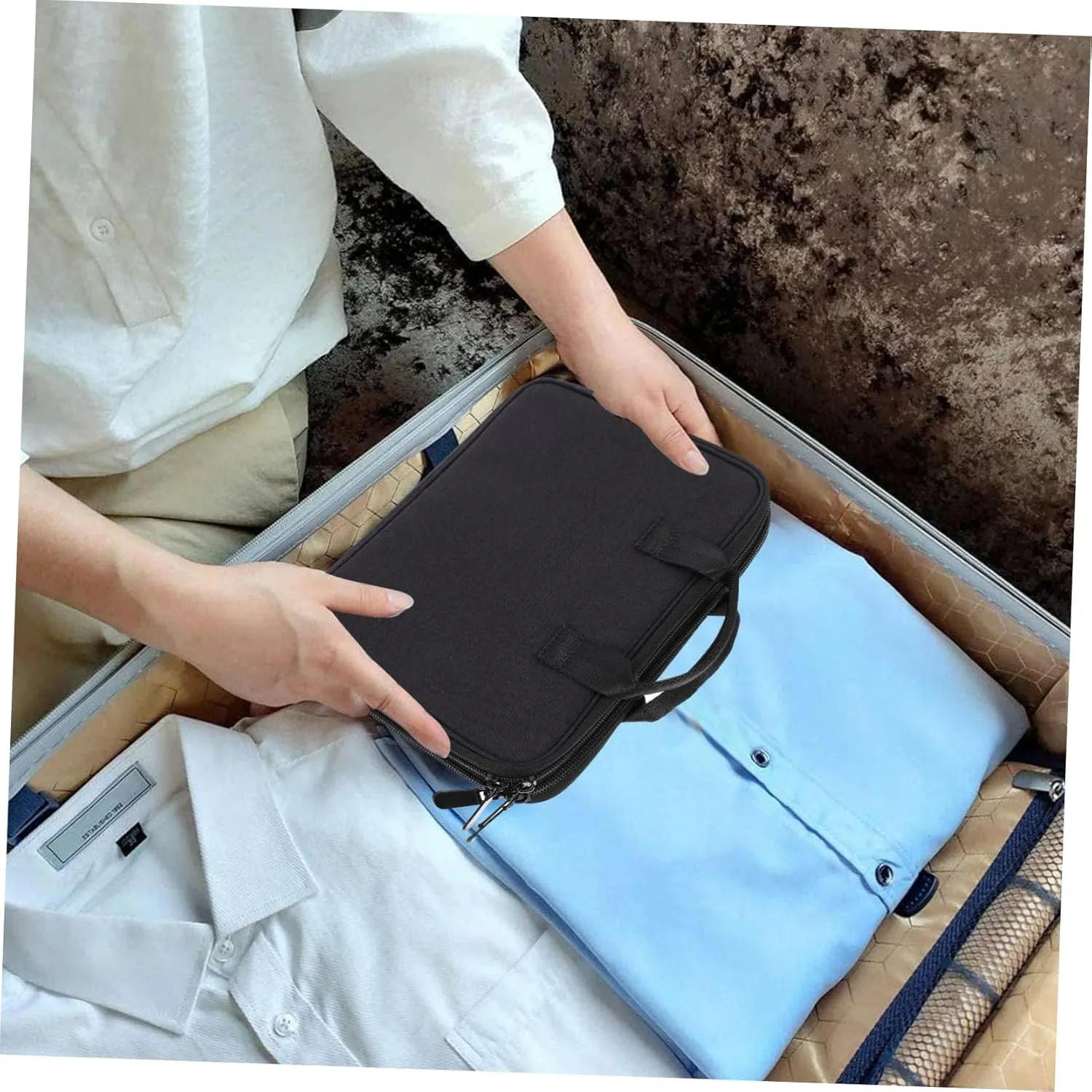 Double Layer Watch Bands Bag Watch Strap Organizer for Travel Storage Case for Men Women