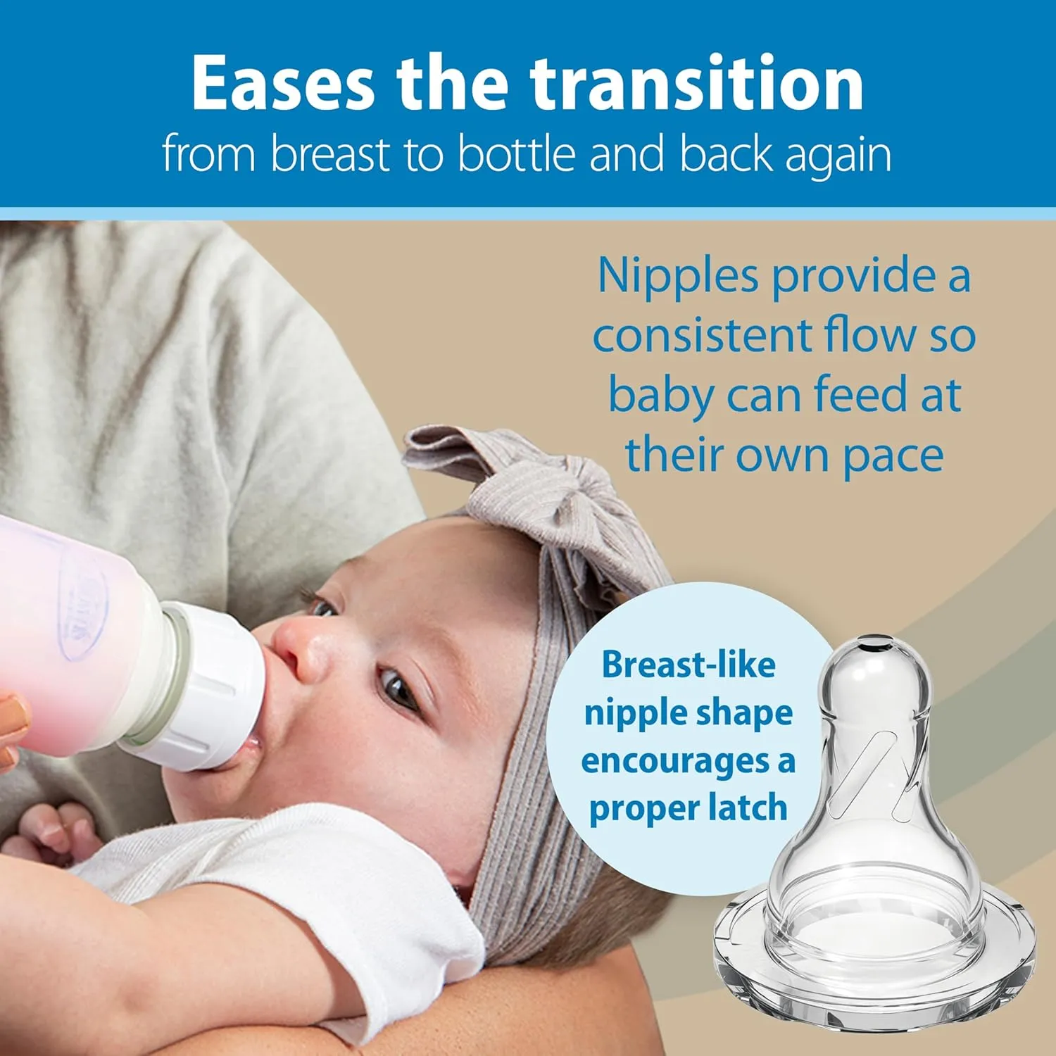 Dr. Brown's Natural Flow Anti-Colic Options  Narrow Glass Baby Bottle 4 oz/120 mL, with Level 1 Slow Flow Nipple, 2 Pack, 0m 