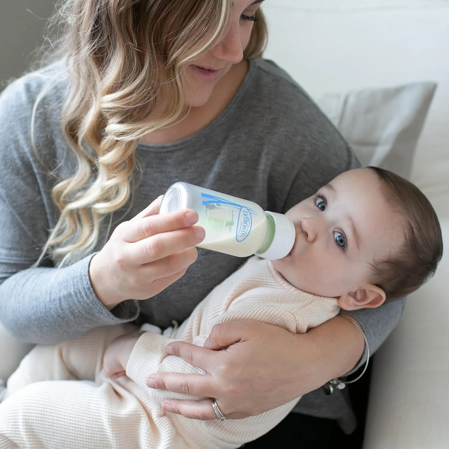 Dr. Brown's Natural Flow Anti-Colic Options  Narrow Glass Baby Bottle 4 oz/120 mL, with Level 1 Slow Flow Nipple, 2 Pack, 0m 