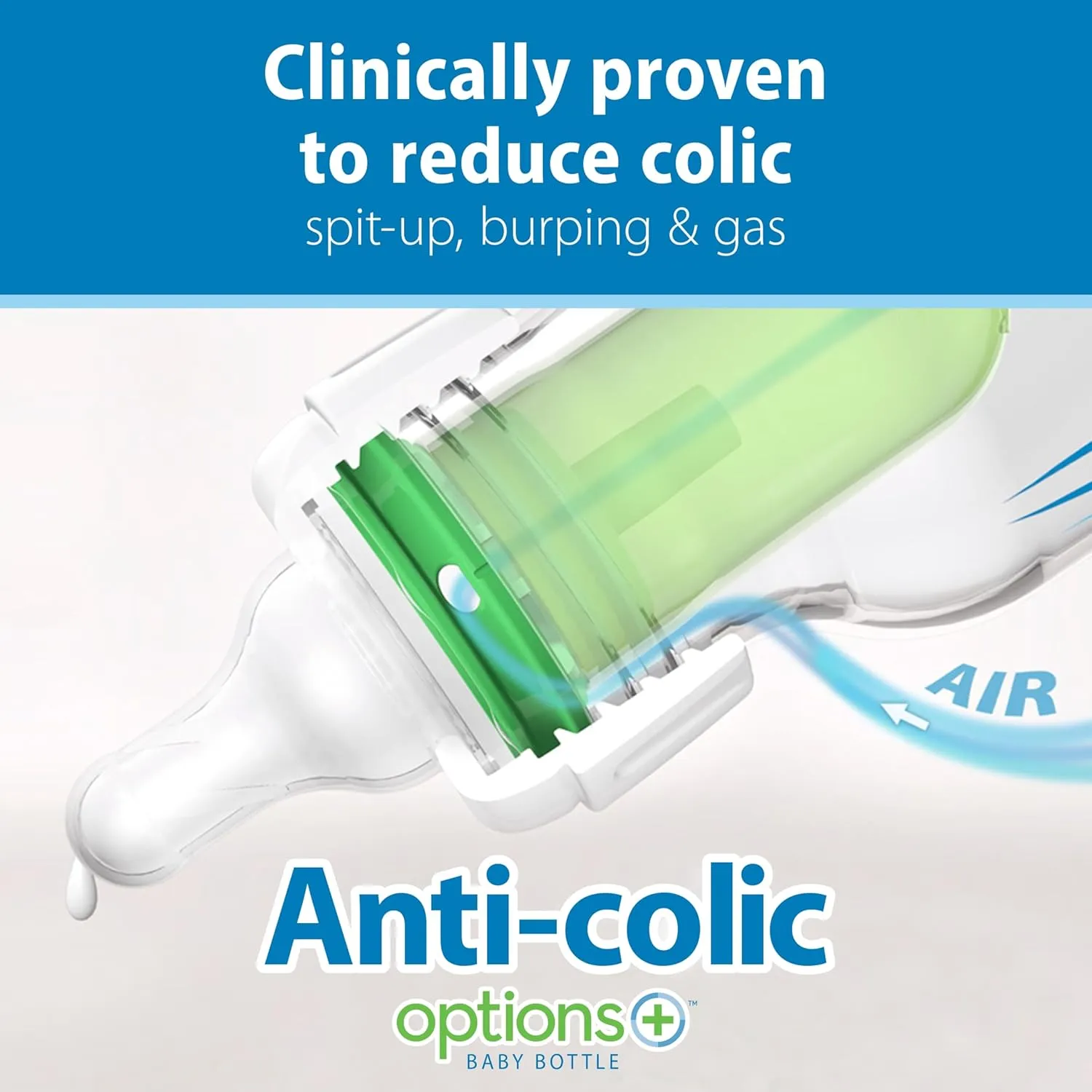 Dr. Brown's Natural Flow Anti-Colic Options  Narrow Glass Baby Bottle 4 oz/120 mL, with Level 1 Slow Flow Nipple, 4 Pack, 0m 
