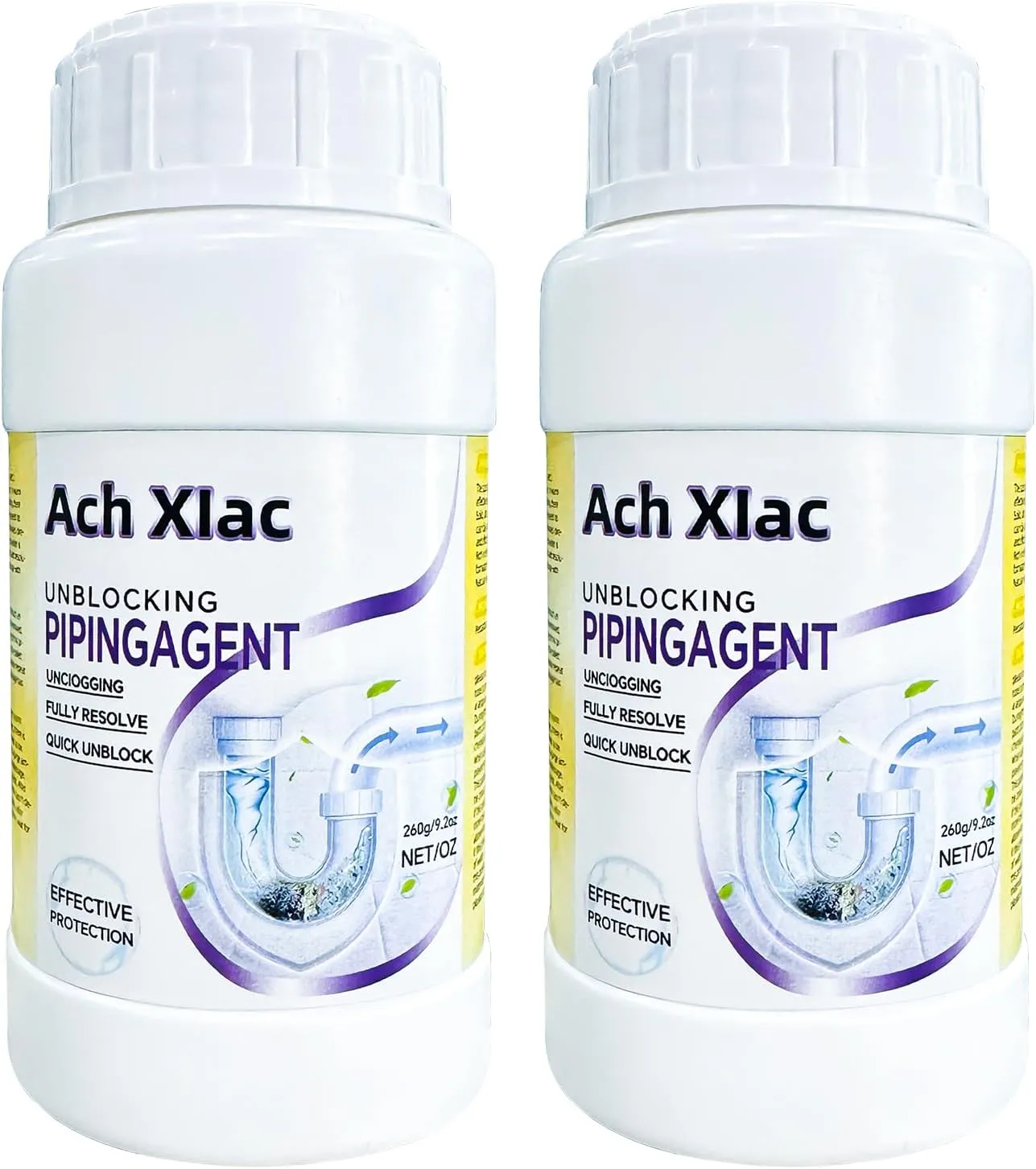 Drain Cleaner, 2PCS Sink Drain Clog Remover, Unclog Shower Drains, Pipe unblocking for toilets, Tubs, Shower or Sink Drains, Unclogs and Hair 18.4oz