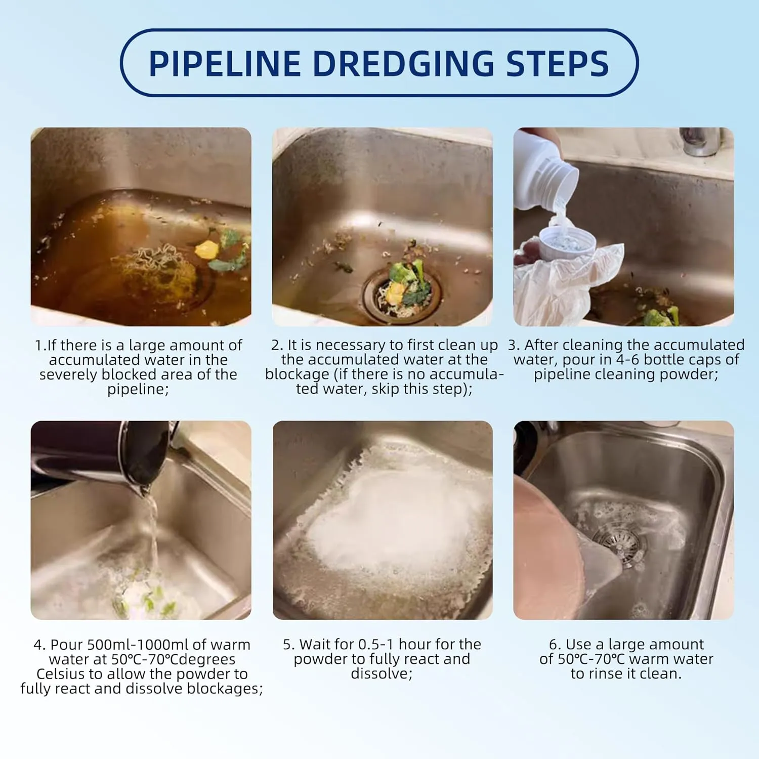 Drain Cleaner, 2PCS Sink Drain Clog Remover, Unclog Shower Drains, Pipe unblocking for toilets, Tubs, Shower or Sink Drains, Unclogs and Hair 18.4oz