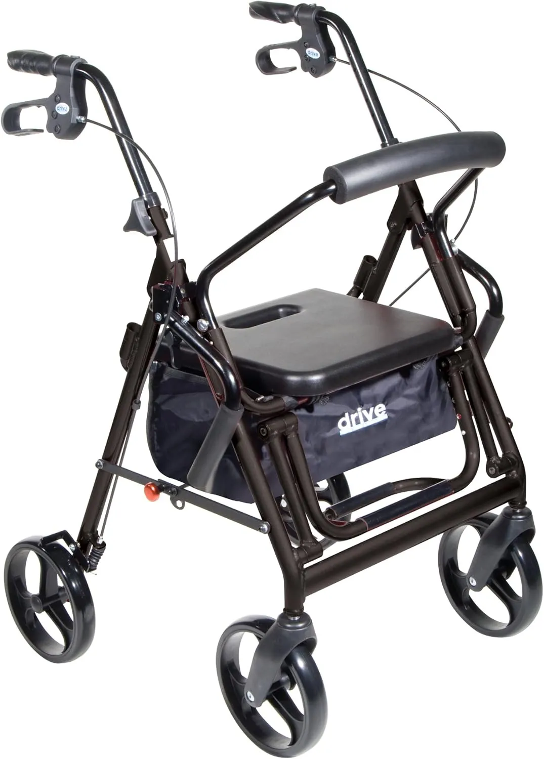 Drive Medical 795BK Duet Folding Transport Wheelchair and Rollator Walker, Black