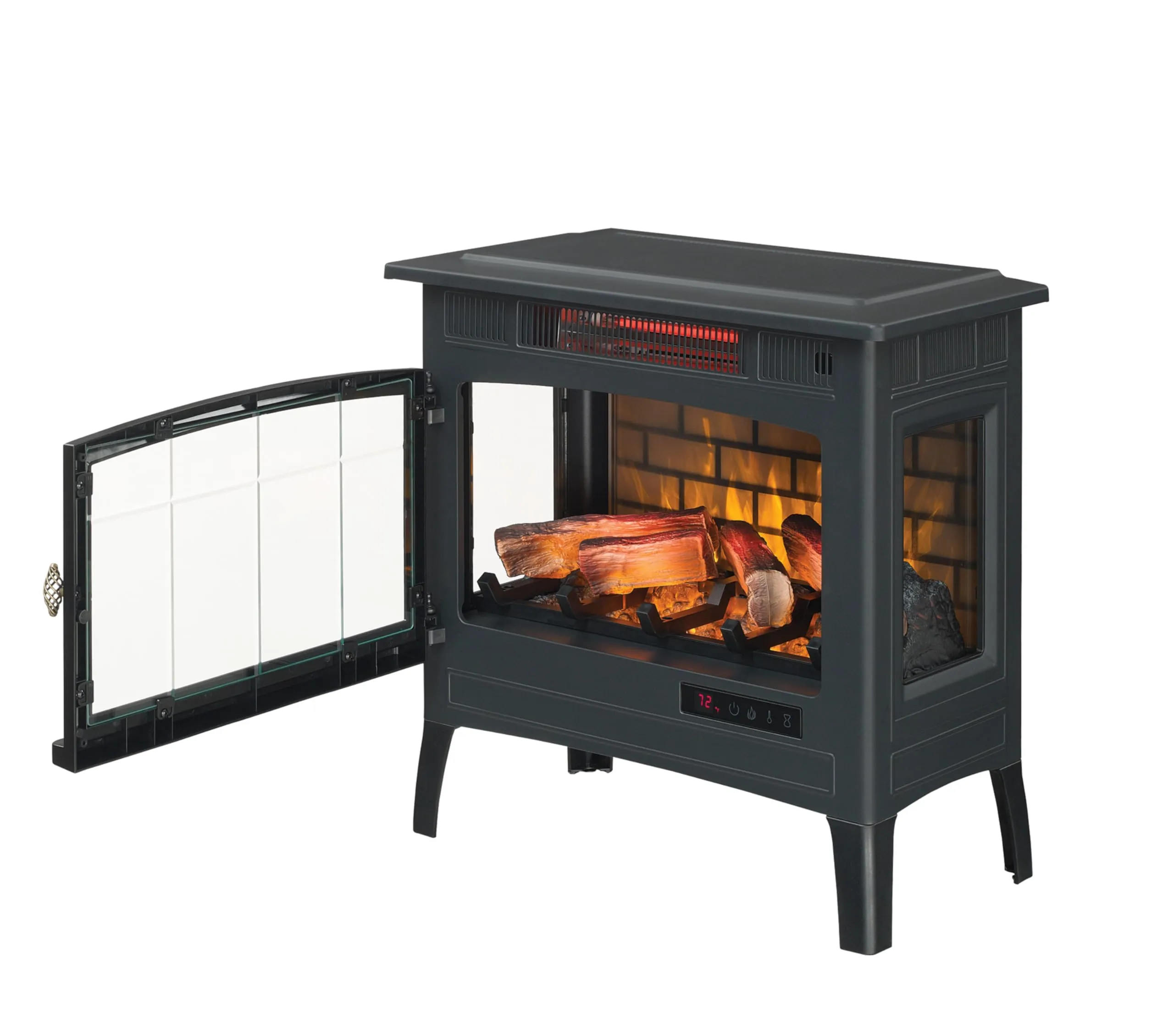 duraflame Freestanding Electric Fireplace Stove Heater with 3D Flame Effect for 1,000 Sq. Ft. Room, Black