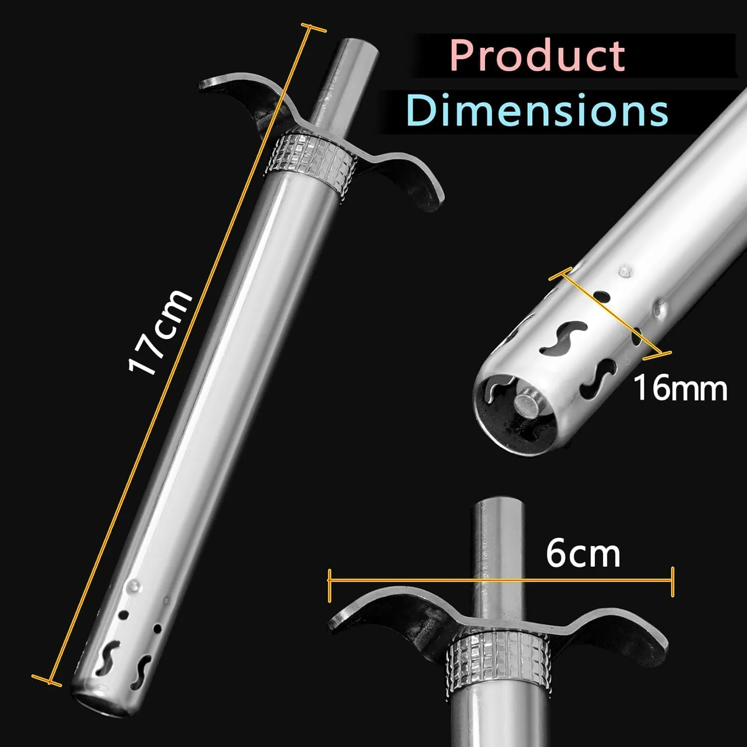 Easy Grip Waterproof Stainless Steel Gas Lighter - Pack of 2, Regular Gas Lighters for Stoves, Restaurants & Kitchen Use - Silver Matte