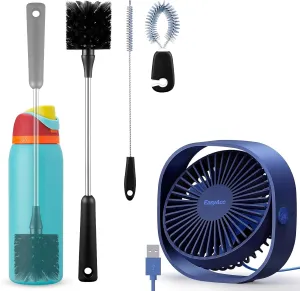 EasyAcc USB Desk Fan   3 PCS Water Bottle Cleaner Brush