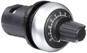 Eaton M22-R10K Potentiometer, 22 mm Diameter, 10,000 ohms Resistance, Silver Bezel
