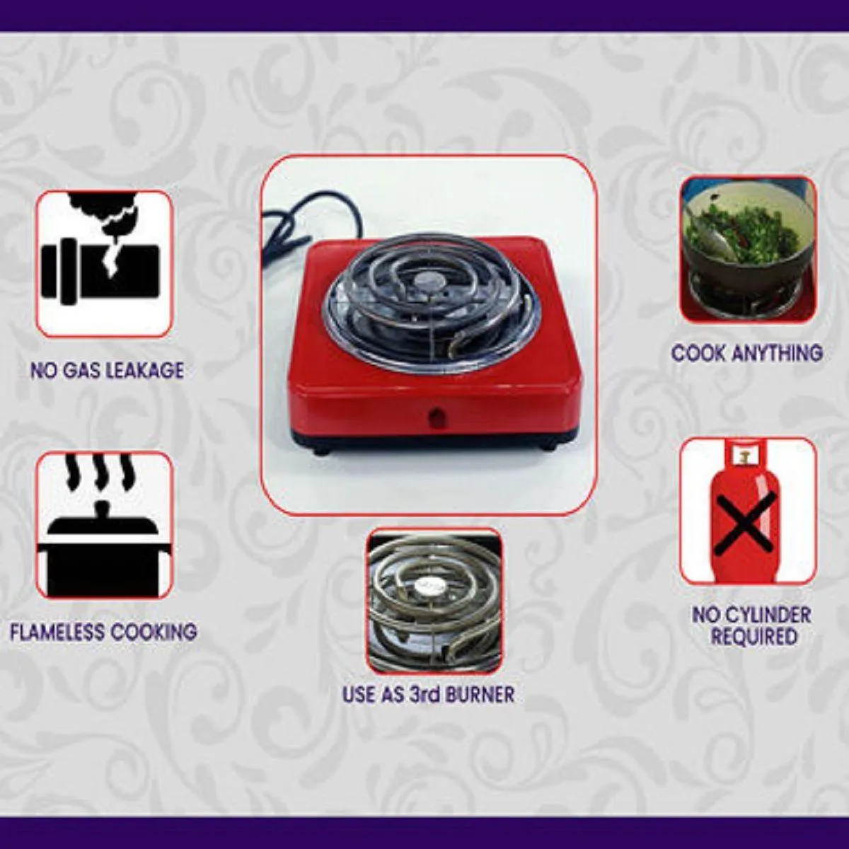Electric Cooking Stove – 1000W Fast & Efficient Cooking