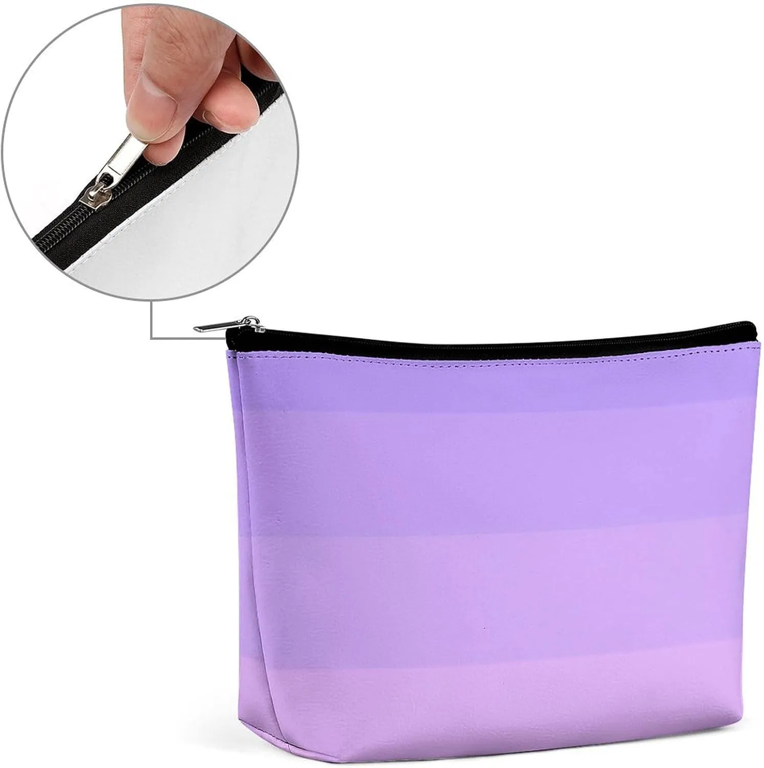 Elegant Makeup Bag, Girly Chic Lilac Purple Lavender Classic Cosmetic Bag Large Capacity Pouch Portable Organizer for Men & Women