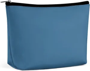 Elegant Makeup Bag, Modern Blue Solid Color Cosmetic Bag Large Capacity Pouch Portable Organizer for Men & Women