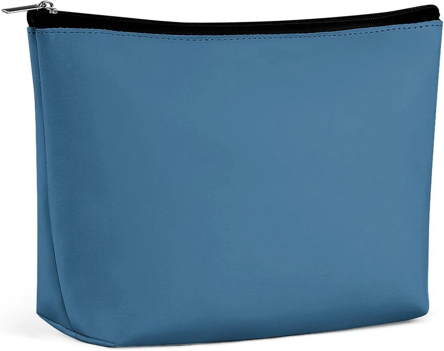 Elegant Makeup Bag, Modern Blue Solid Color Cosmetic Bag Large Capacity Pouch Portable Organizer for Men & Women