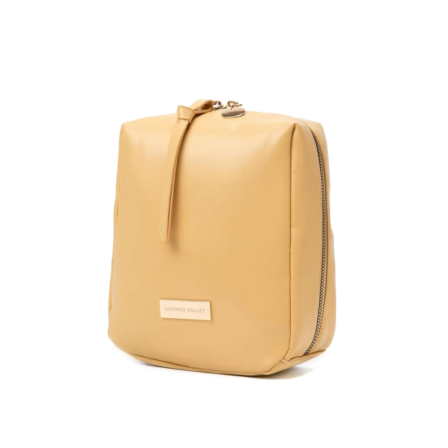 Elegant Portable Puffer Cosmetic Bag for Women with Compartments Large Capacity Travel Makeup Bag for Purse (Yellow)