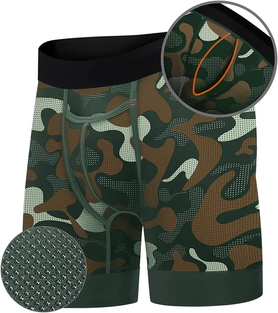 Elite Ball Pouch Underwear for Men w/Fly, Patented Ball Pouch Design, Performance Fabric, No Ride Up Legs