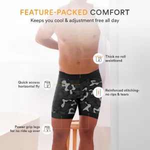Elite Ball Pouch Underwear for Men w/Fly, Patented Ball Pouch Design, Performance Fabric, No Ride Up Legs