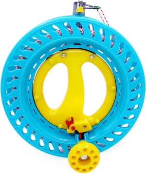 emma kites 8.7in Lockable Kite Reel Winder with 500Ft 120Lb Dacron Line Smooth Rotation for Single Line Inflatable Delta Octopus Kite Flying