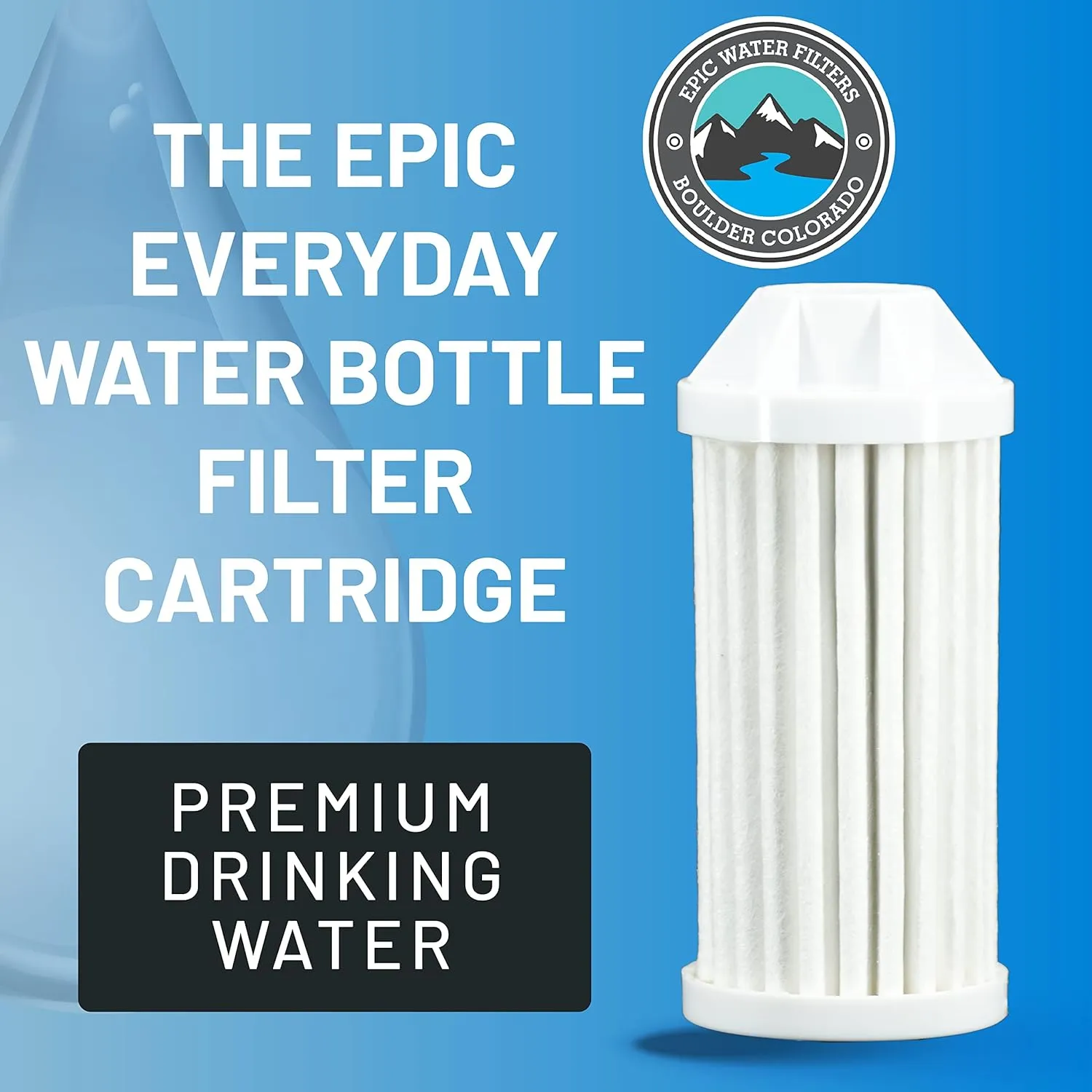 Epic Everywhere Bottle Filter Replacement Cartridge | 1-Pack | 75 Gallon Total Filter Life | 3-4 month Supply …
