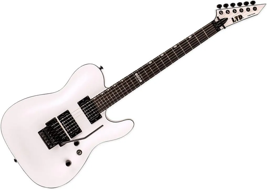 ESP 6 String LTD Eclipse ’87 Electric Guitar, Pearl White, Right, (LECLIPSE87PW)