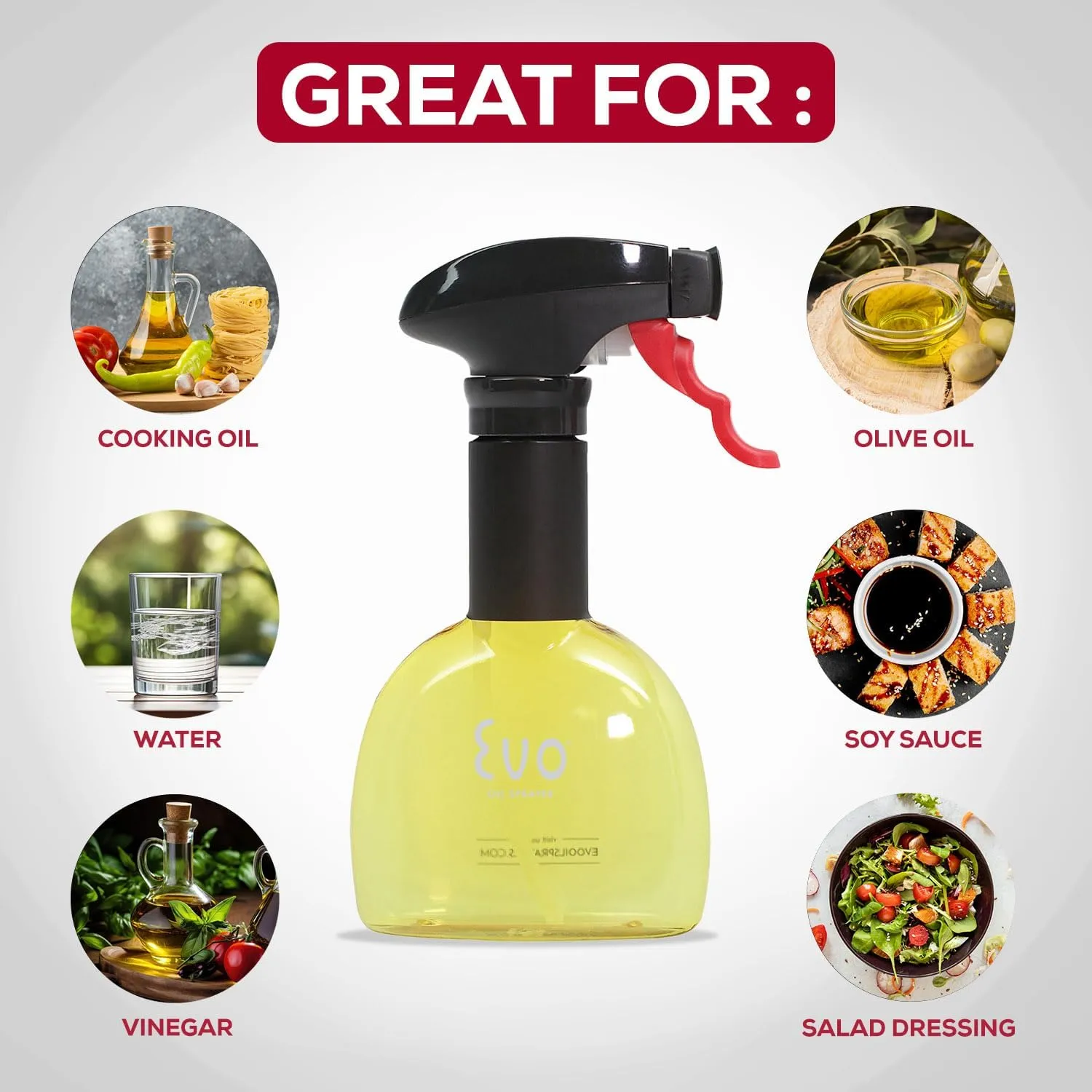 Evo Oil Sprayer Minis, Non-Aerosol for Olive, Cooking Oils, and Vinegars, 8-Ounce Capacity, 1 Each Yellow and Green