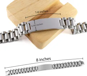 Exercise Physiologist Bracelet, If at first you don't succeed, try doing what your athletic trainer told you to do the first time., Stainless Steel Courage Inspirational Wristband, Ladder Style