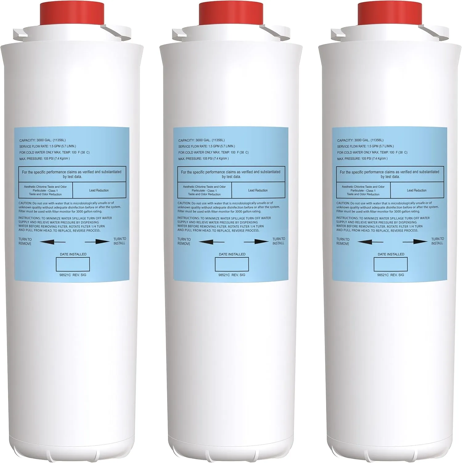 EzH20 51300C Replacement Filter Compatible with Elkay EzH2O EWF3000 (No RFID Chip - 3 Pack)