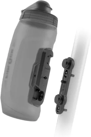 FIDLOCK Twist Bottle590ml/20oz   Base Systems | New Leak-Proof, Self-Sealing Bottle Cap | Bike Water Bottle Holder with No Screws & Attached Bottle | Cage Free Magnetic Rack | Smoke