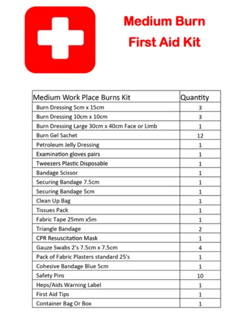 FIRST AID KIT - Medium Burns First Aid Kit In Soft Pouch