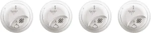 First Alert BRK SC-9120B xrHsEW Hardwired Smoke and Carbon Monoxide Alarm with Battery Backup, 4 Units