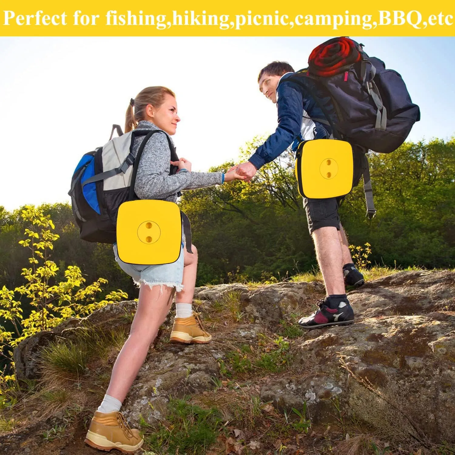 Fishboy Upgraded Collapsible Stool, 400lbs Max Weight, Lightweight But Sturdy, Portable Retractable Folding Telescoping Foldable Camping Stool for Adults Outdoor Fishing Hiking Gardening Travel BBQ
