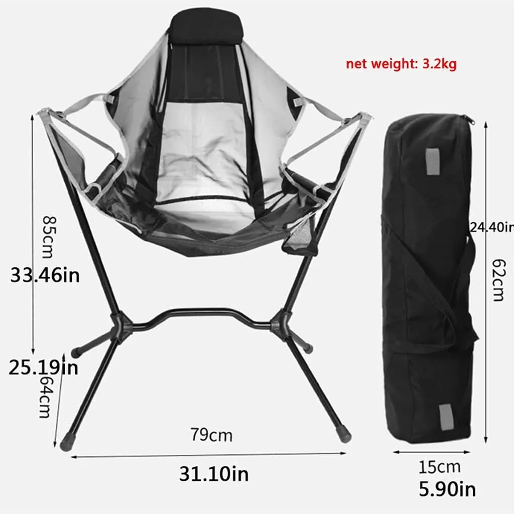 Fishing Chairs Folding Camping Chair Convenient Walking Chair Simple Home Swing Chair Barbecue Camping Aluminum Alloy Stool (Color : Red, Size : 79 * 64 * 85cm)