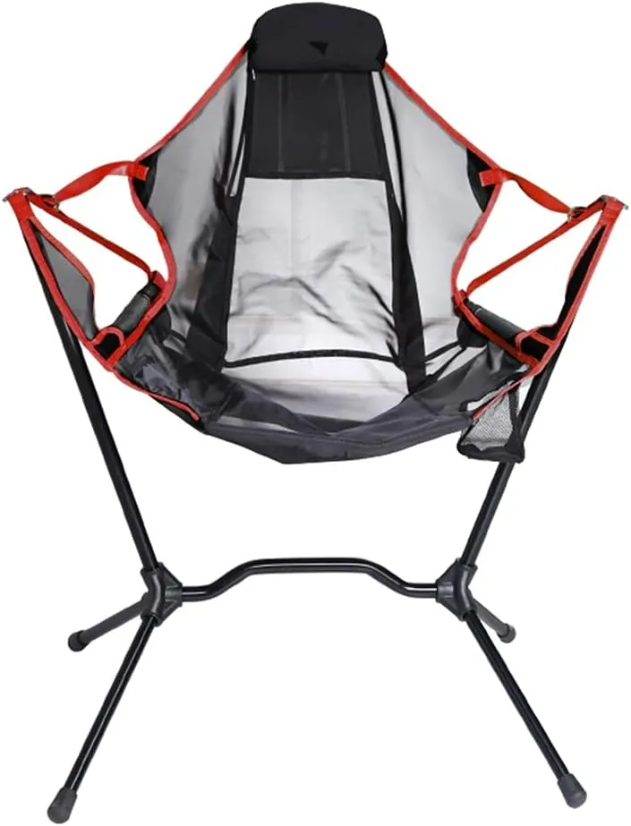 Fishing Chairs Folding Camping Chair Convenient Walking Chair Simple Home Swing Chair Barbecue Camping Aluminum Alloy Stool (Color : Red, Size : 79 * 64 * 85cm)