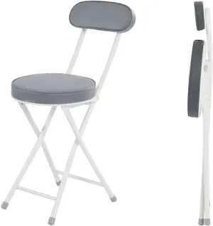 Foldable - 2 Pieces, Portable Dining air, Foldable Stool with PU Leather Backrest for Outdoor Camping Kiten Shop Cafe