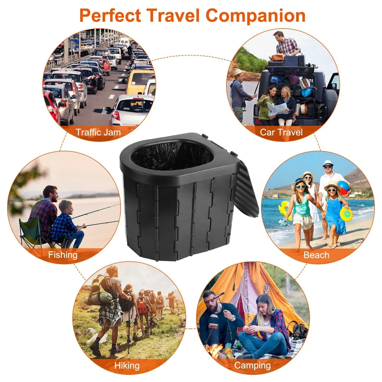 Foldable Emergency Toilet Portable Porta Potty