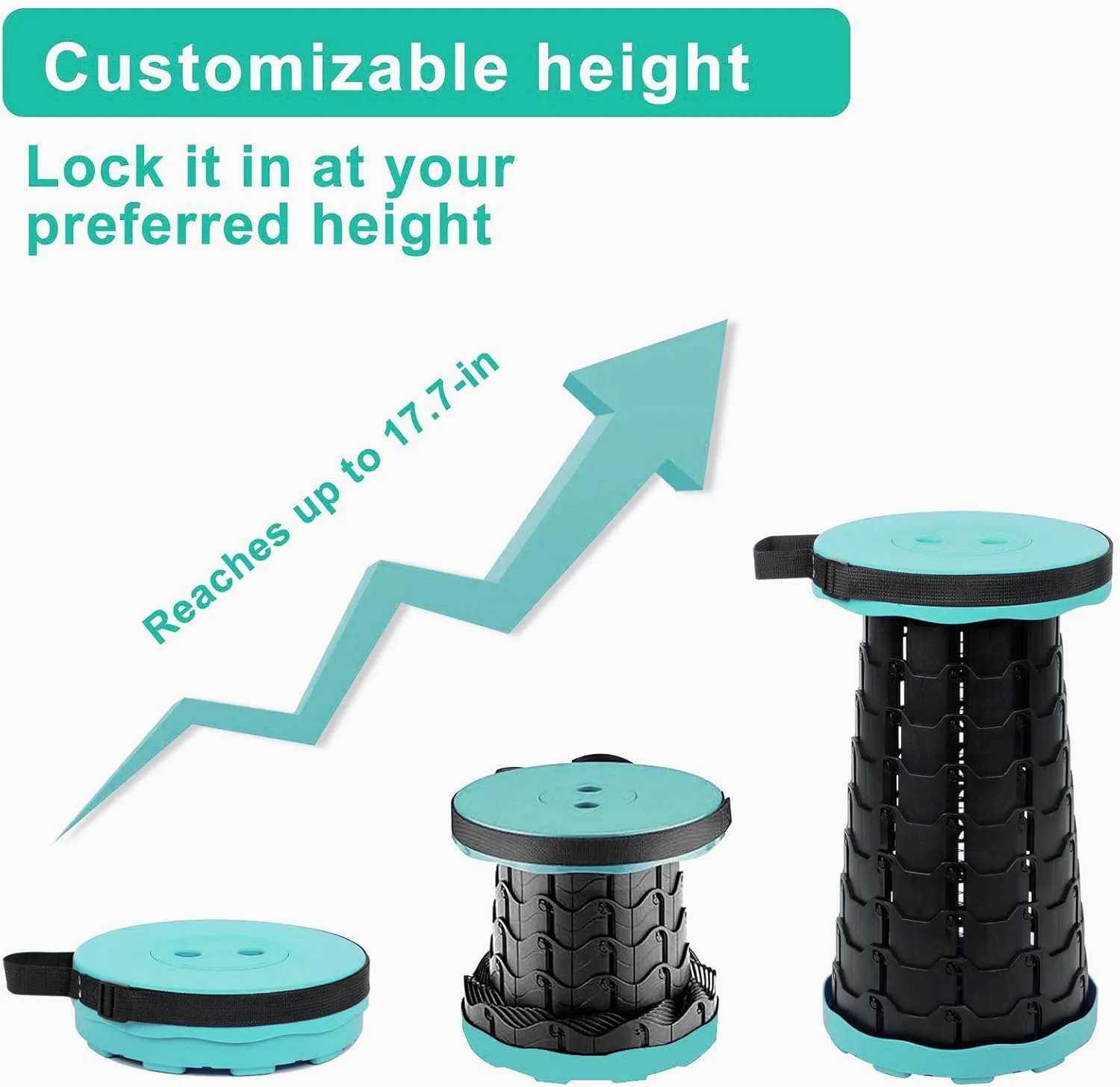 Foldable Telescoping Stool Portable, Retractable Stool for Adults, Upgraded Collapsible Folding Seats with Load Capacity 550lbs, Camping Stools for Adults