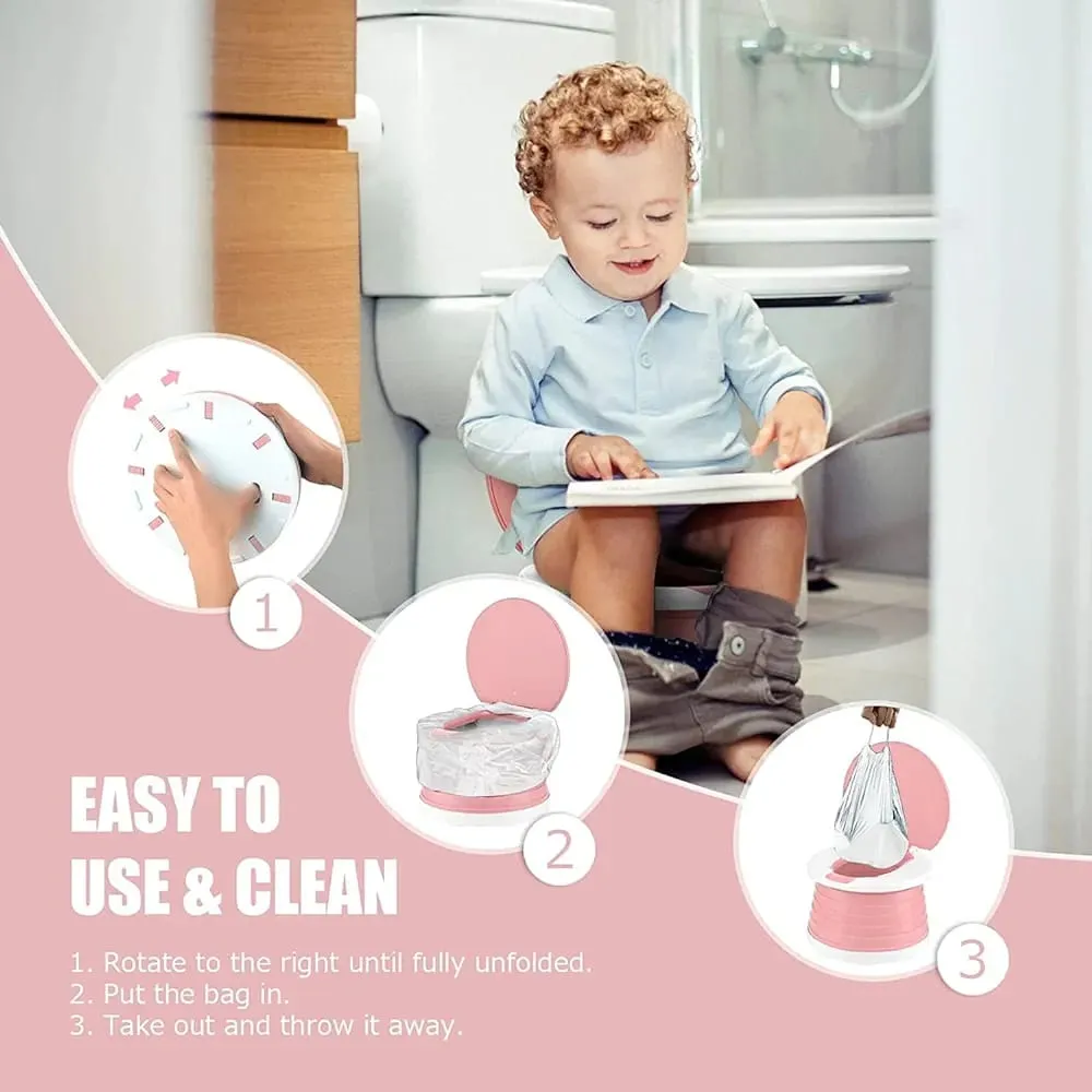 Foldable Travel Potty Seat, Portable Potty Training Toilet for Kids, Toddlers