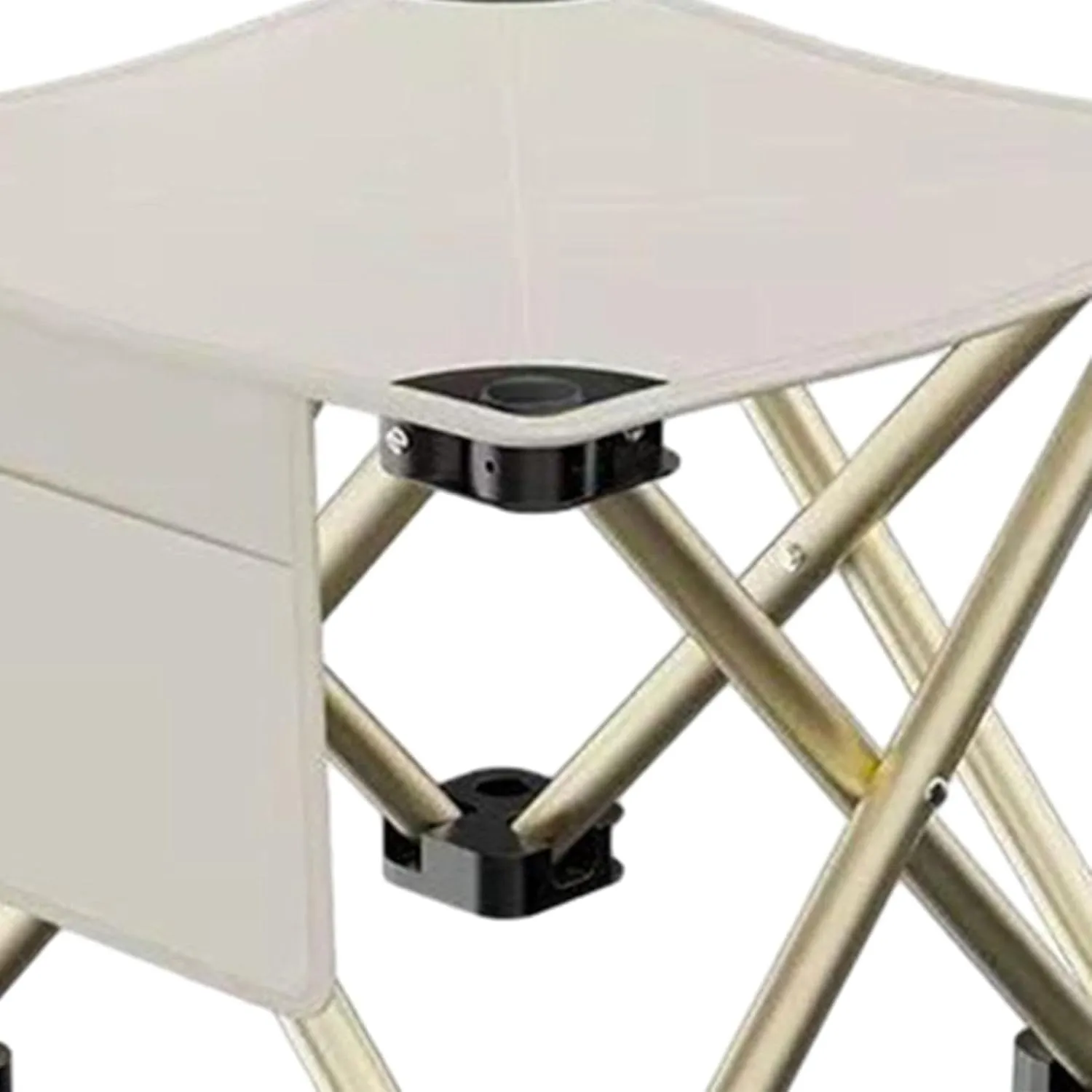 Folding Camping Stool Footstool Multipurpose with Side Pocket Small Foldable Chair for Park Outdoor Camping Travel Picnic, White, 33cmx33cmx32cm