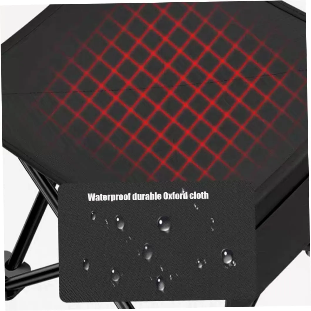 Folding Camping Stool Portable Chair 180kg Load Capacity Portable Fishing Stool with Side Pocket Waterproof Collapsible Stool with Carry Bag for Fishing XL