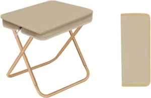 Folding Camping Stool, Portable Folding Stool, Suitable for Outdoor, Hiking, Fishing, Camping (Khaki)