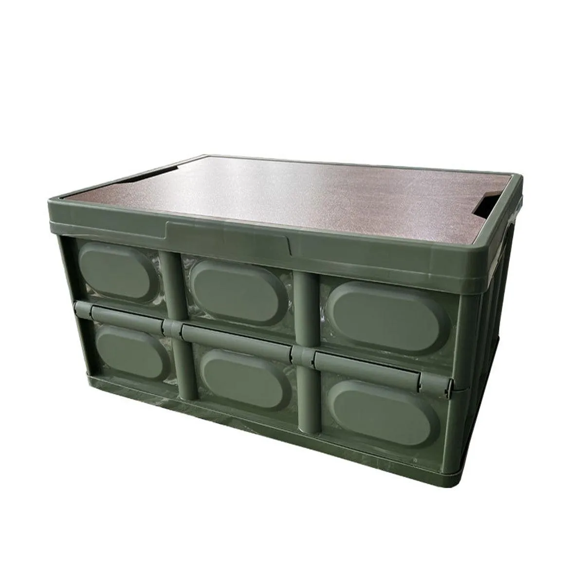 Folding Camping Storage Box Outdoor Stackable Container with Lid Home Organizer