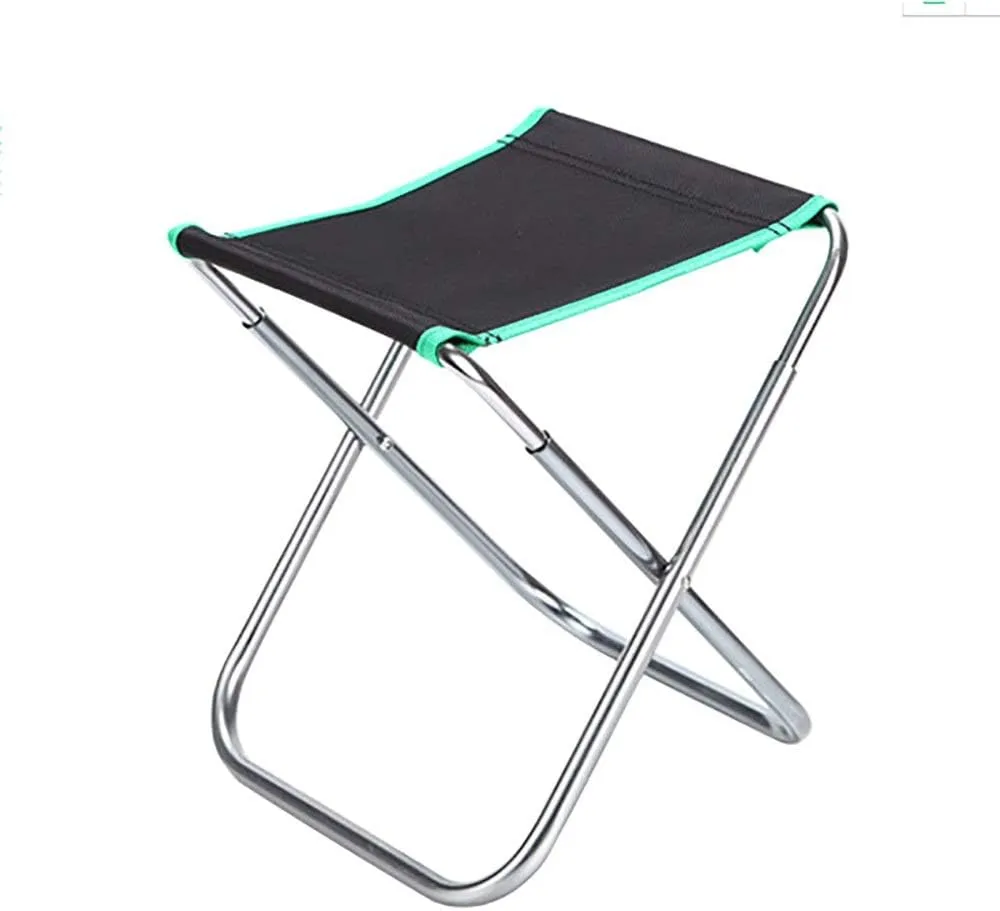 Folding Fishing Chair Outdoor Mini Fishing Chair Bump Aluminum Alloy Portable Folding Stool Super Comfort，Firm and Durable/Green/22 * 24 * 28Cm