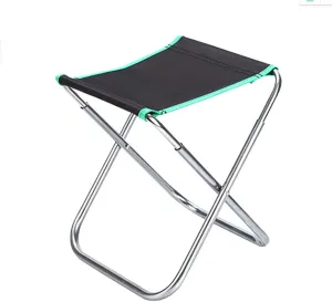 Folding Fishing Chair Outdoor Mini Fishing Chair Bump Aluminum Alloy Portable Folding Stool Super Comfort，Firm and Durable/Green/22 * 24 * 28Cm