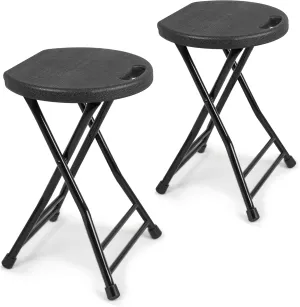 Folding Stool with Handle, Folding Chair,Folding Bar Stool with Non-Slip Feet,600 lbs Capacity,Indoor and Outdoor Foldable Stool for Adults(13"×11.5"×18")